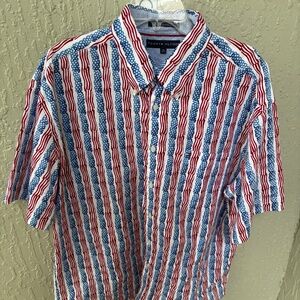 Tommy Hilfiger Men's flagShort Sleeve Button down shirt XL